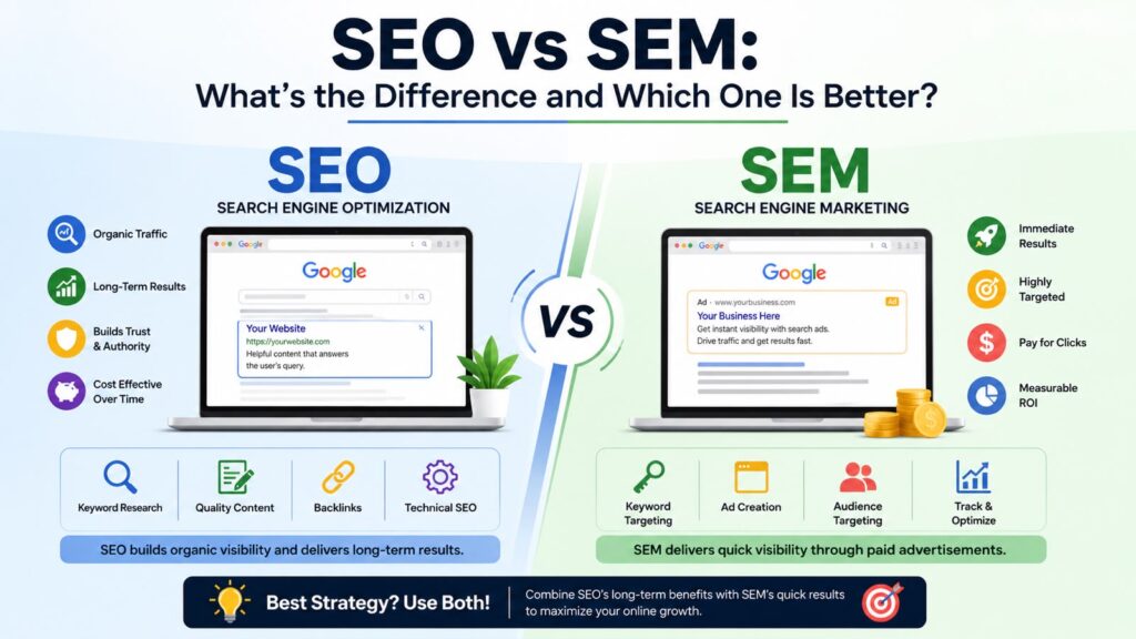 SEO vs SEM: What’s the Difference and Which One Is Better?